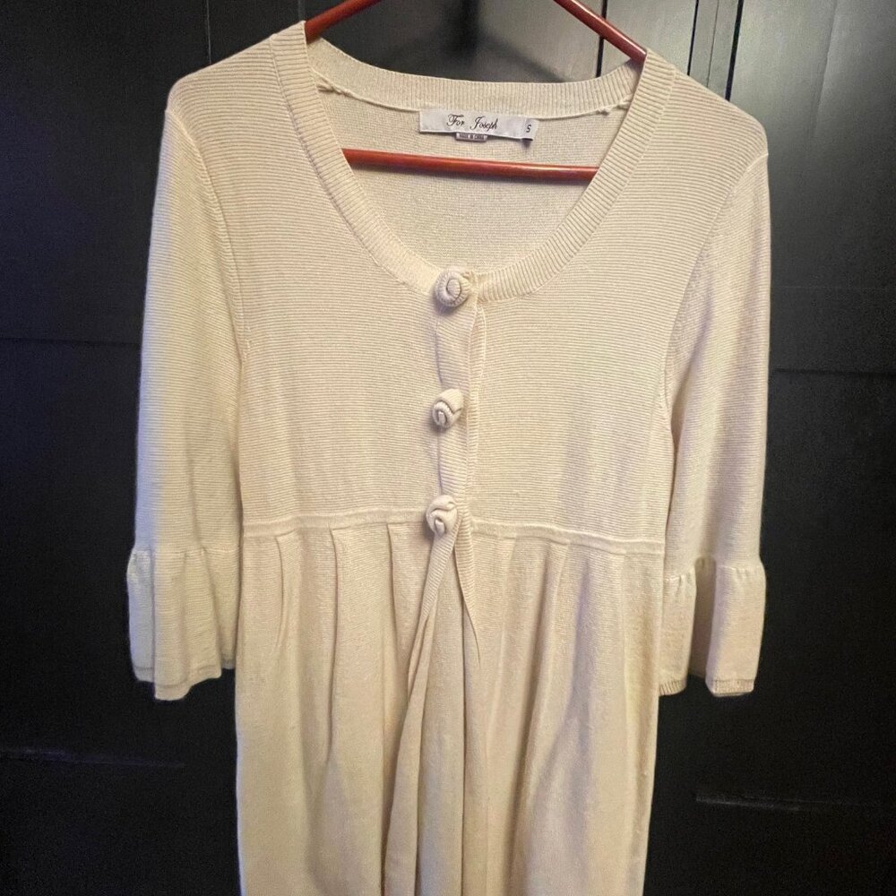 White Cardigan Dress (Size S)